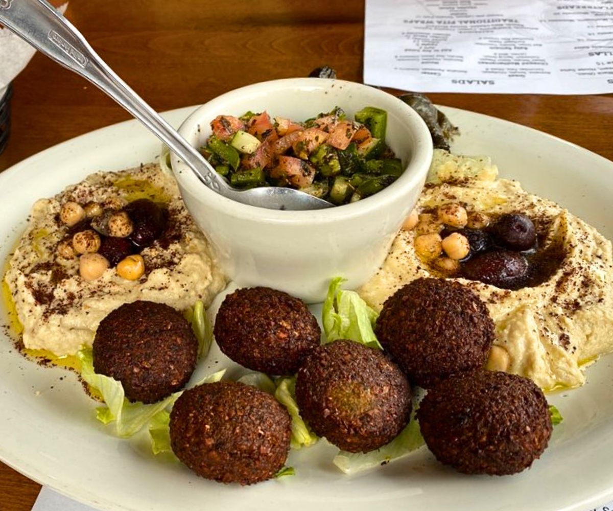 Mezza Platter at Olive On Main in Laurel, MD