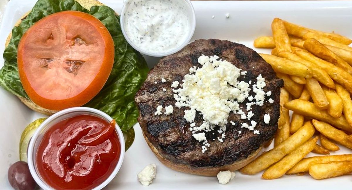 lamb burger at Olive On Main in Laurel, MD
