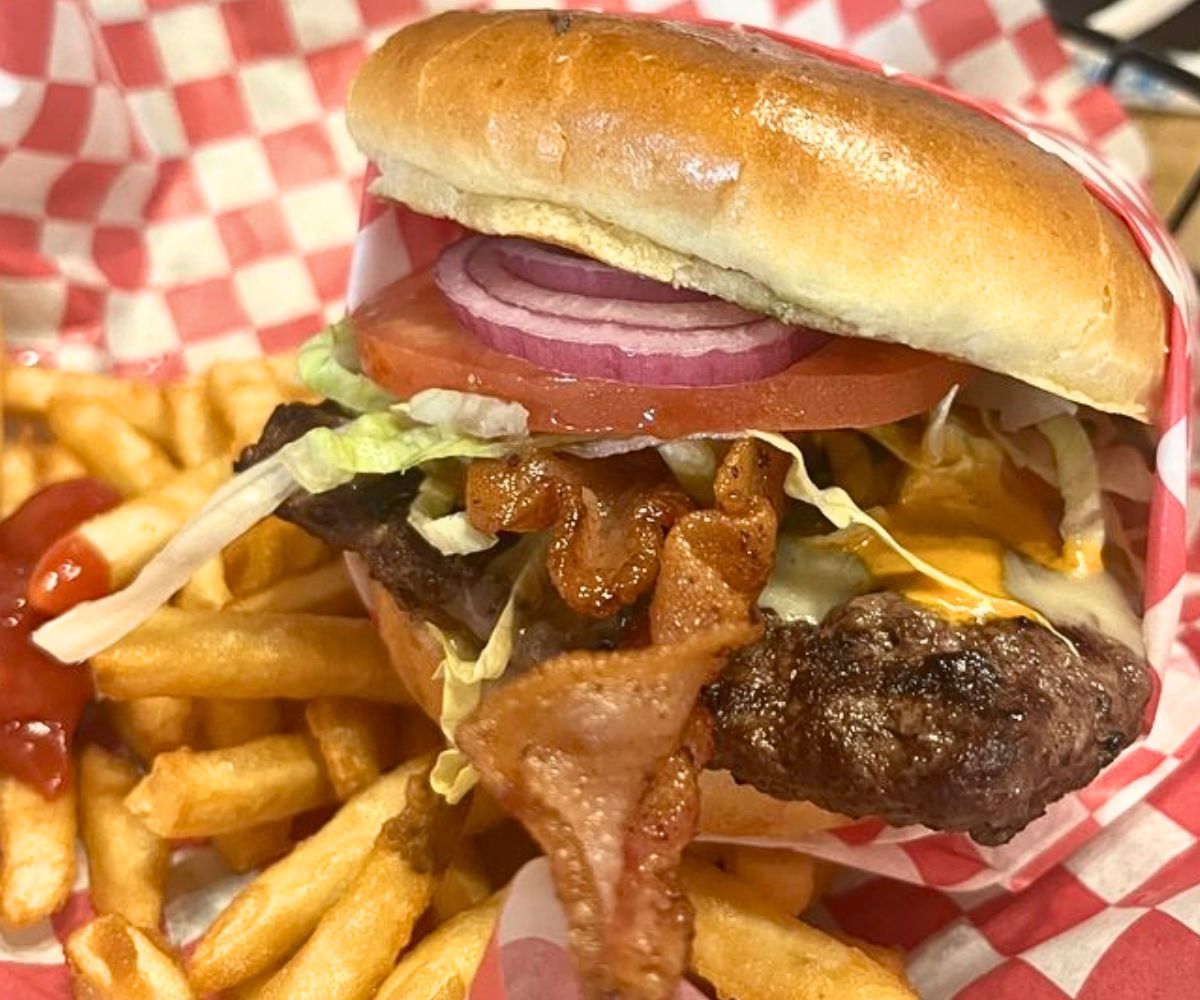 Southwest Burger at Hall of Flame Burgers in Ruidoso, NM