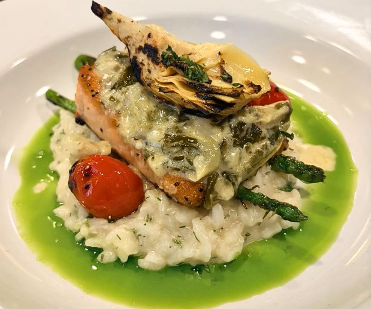 Billy's Artichoke Salmon at Marcolino's Italia Restaurant in Reno, Nevada