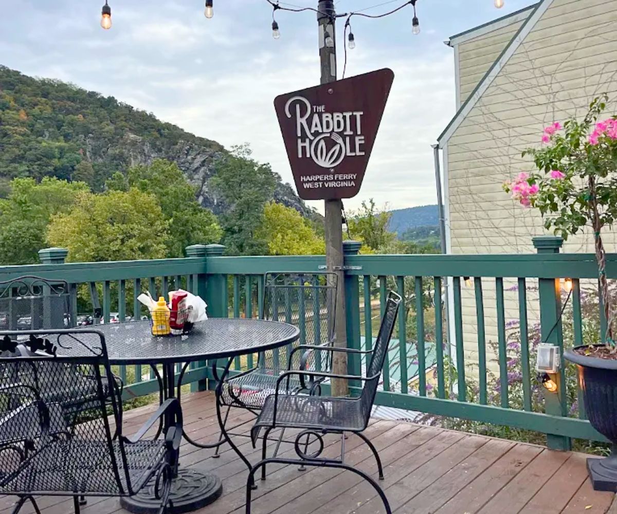 patio at The Rabbit Hole Gastropub in Harpers Ferry, West Virginia
