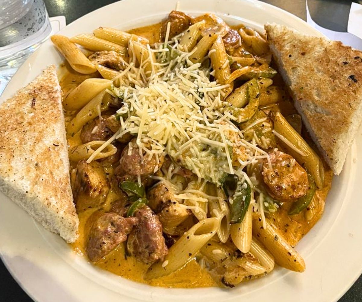 Sausage and Chicken Bayou Pasta at Flat Branch Pub & Brewing in Columbia, Missouri