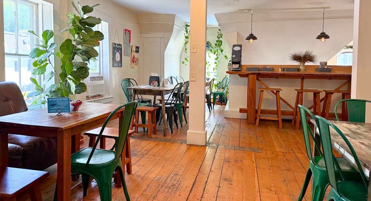 interior of Mon Vert Cafe in Woodstock, VT