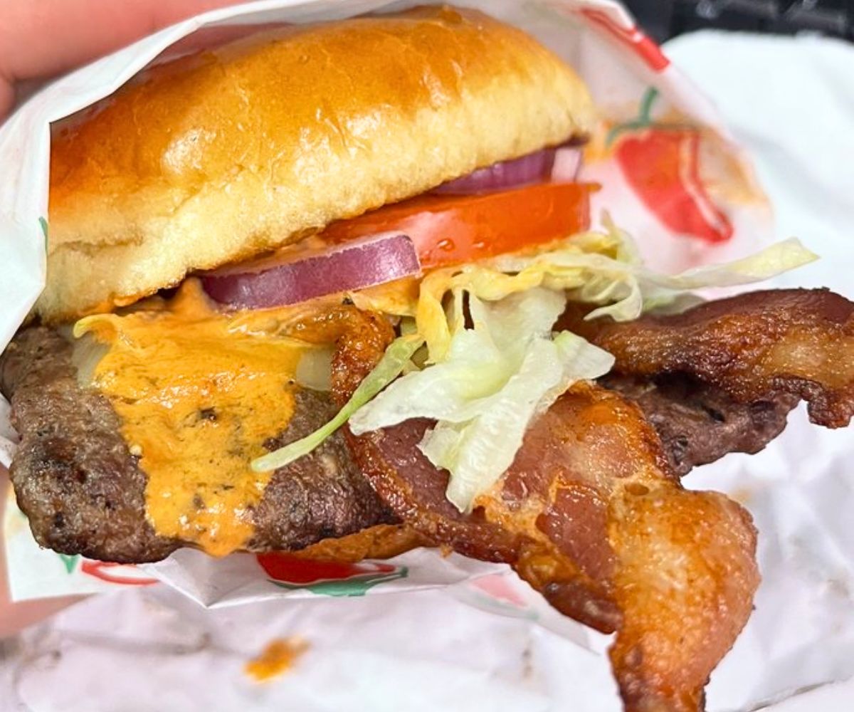 Southwest Burger at Hall of Flame Burgers in Ruidoso, New Mexico