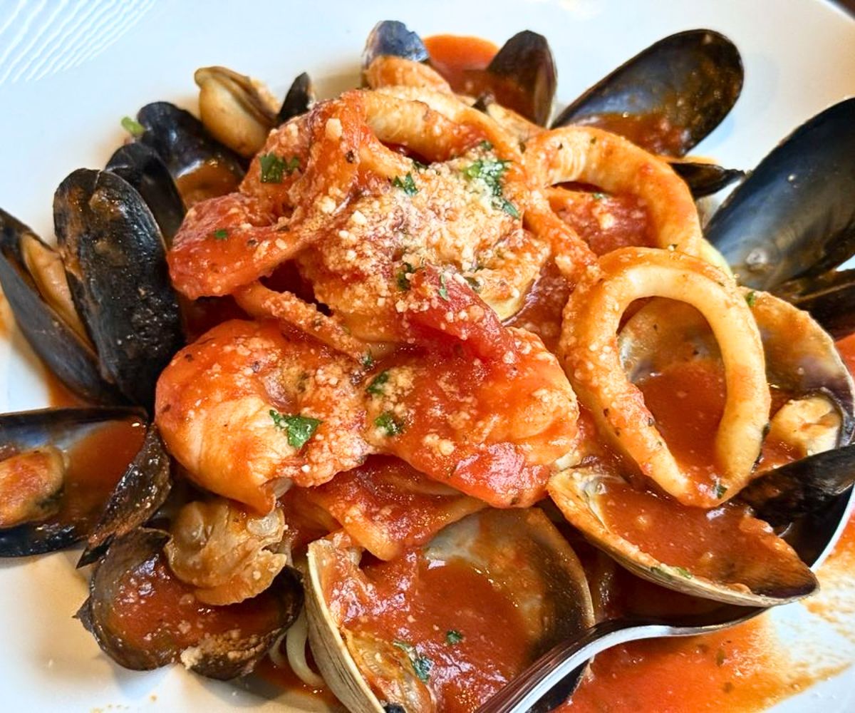 Seafood Pasta at La Familia Restaurant in Taunton, Massachusetts