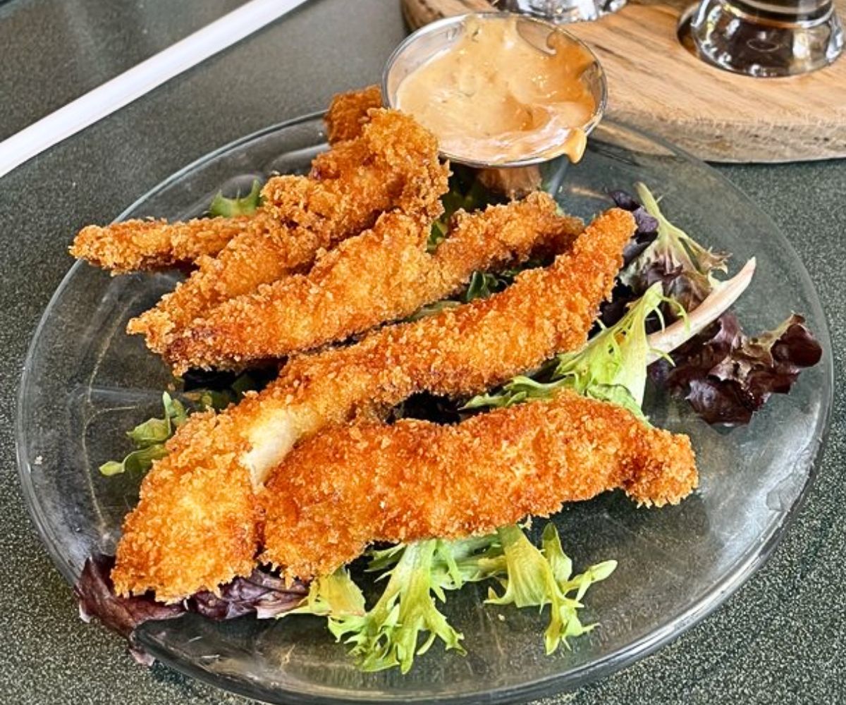 Green Chili Chicken Fingers at Flat Branch Pub & Brewing in Columbia, MO