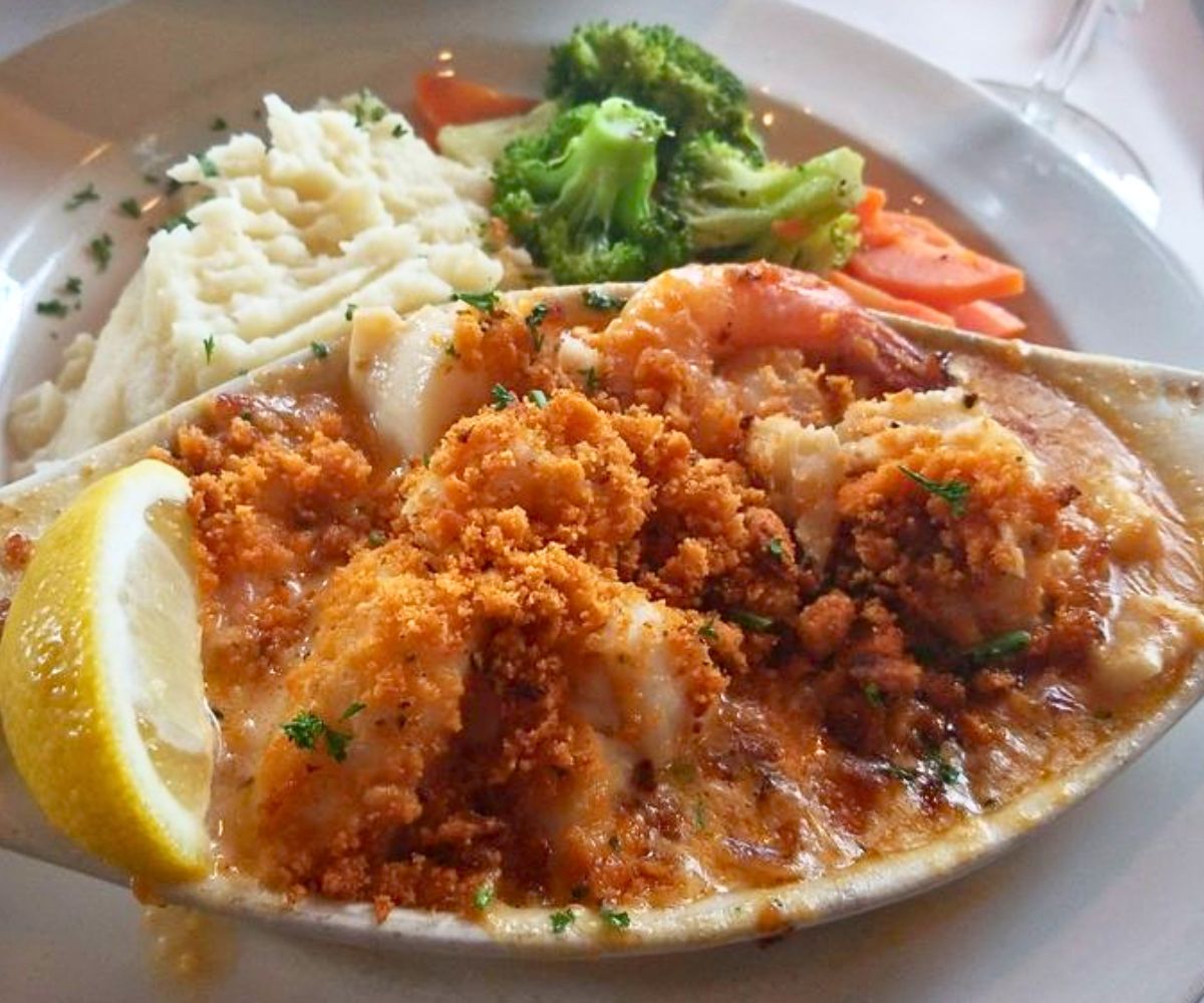 Seafood Casserole at La Familia Restaurant in Taunton, Massachusetts