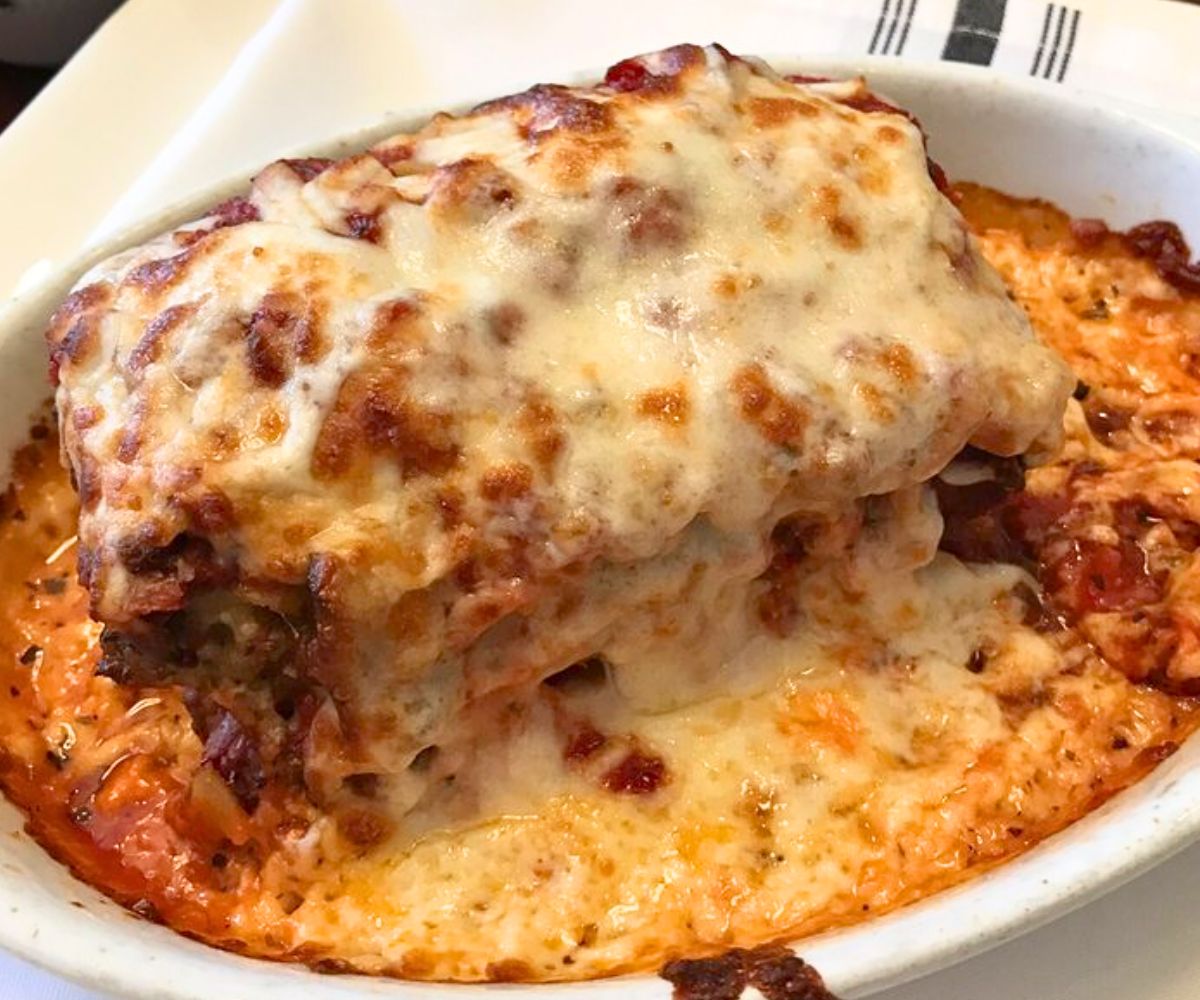 lasagna at Cafe Verona in Independence, Missouri