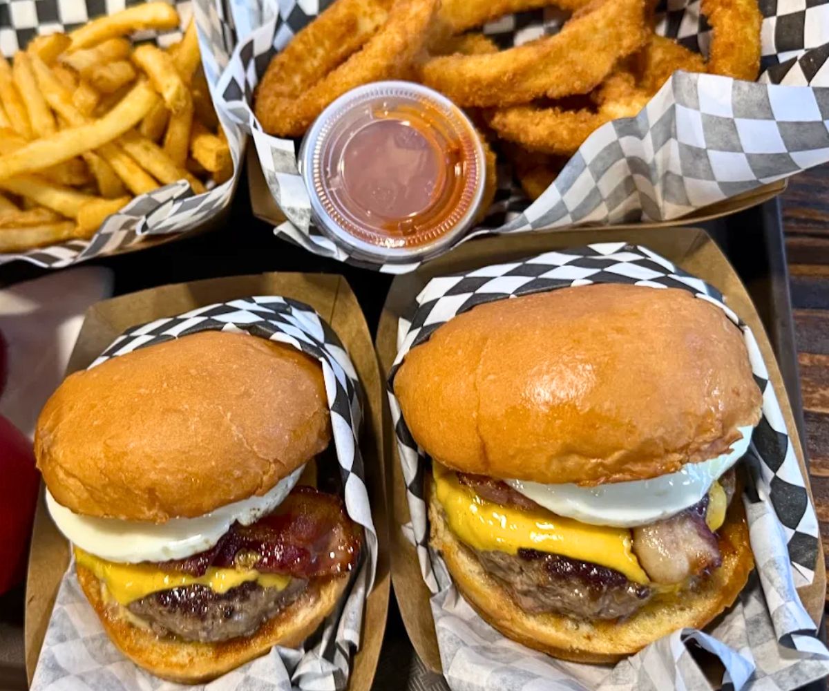 burgers at HI Burger in Honolulu, Hawaii