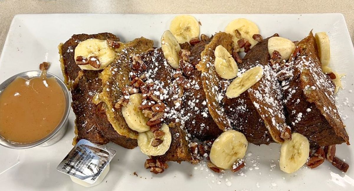 Banana Bread French Toast at Noble Restaurant in Wyoming, Michigan