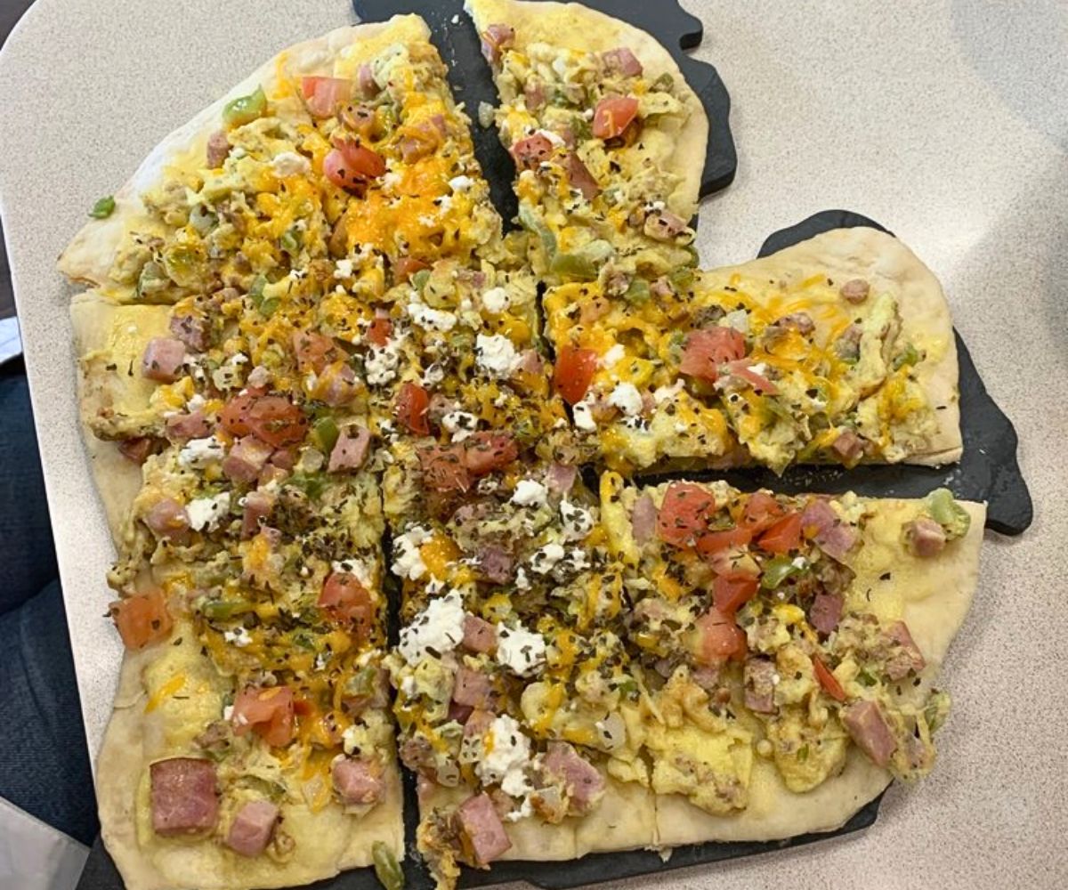Mitten Breakfast Pizza at Noble Restaurant in Wyoming, MI