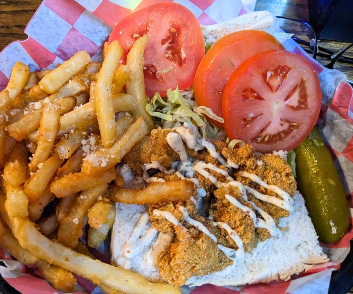 Oyster Po' Boy at AJ's Oyster House in Fort Smith, Arkansas