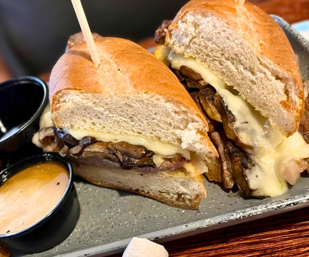 prime rib sandwich at Lake City Social in Wisconsin Dells, Wisconsin