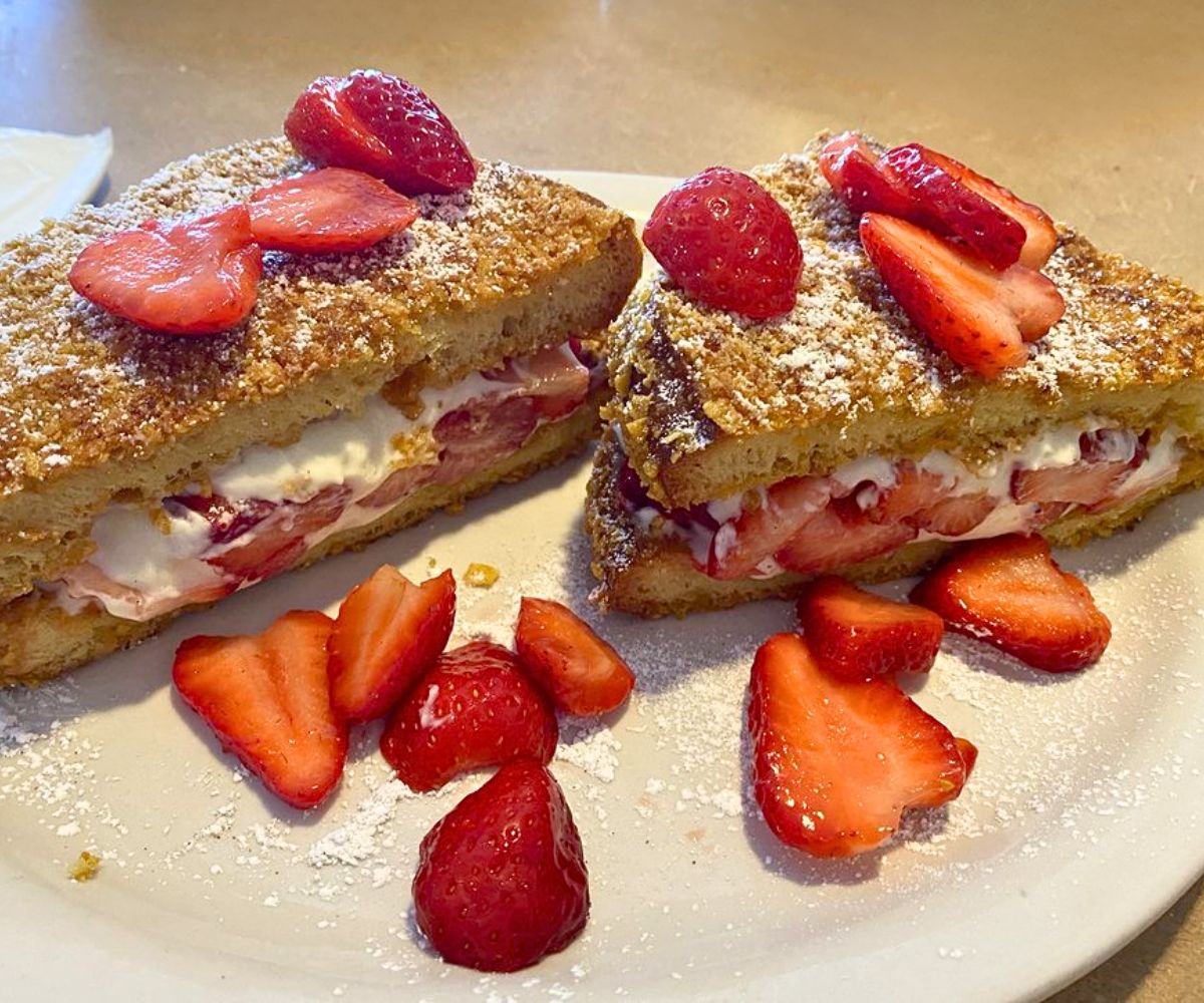 Strawberry Stuffed French Toast at Kristof's Kafe in Davie, Florida