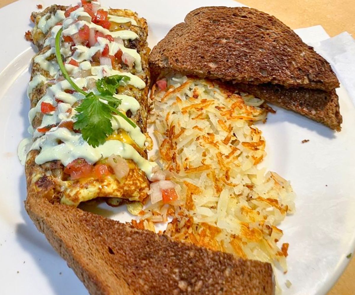 Pastelon Omelette at Cocky Rooster Cafe in Deltona, Florida