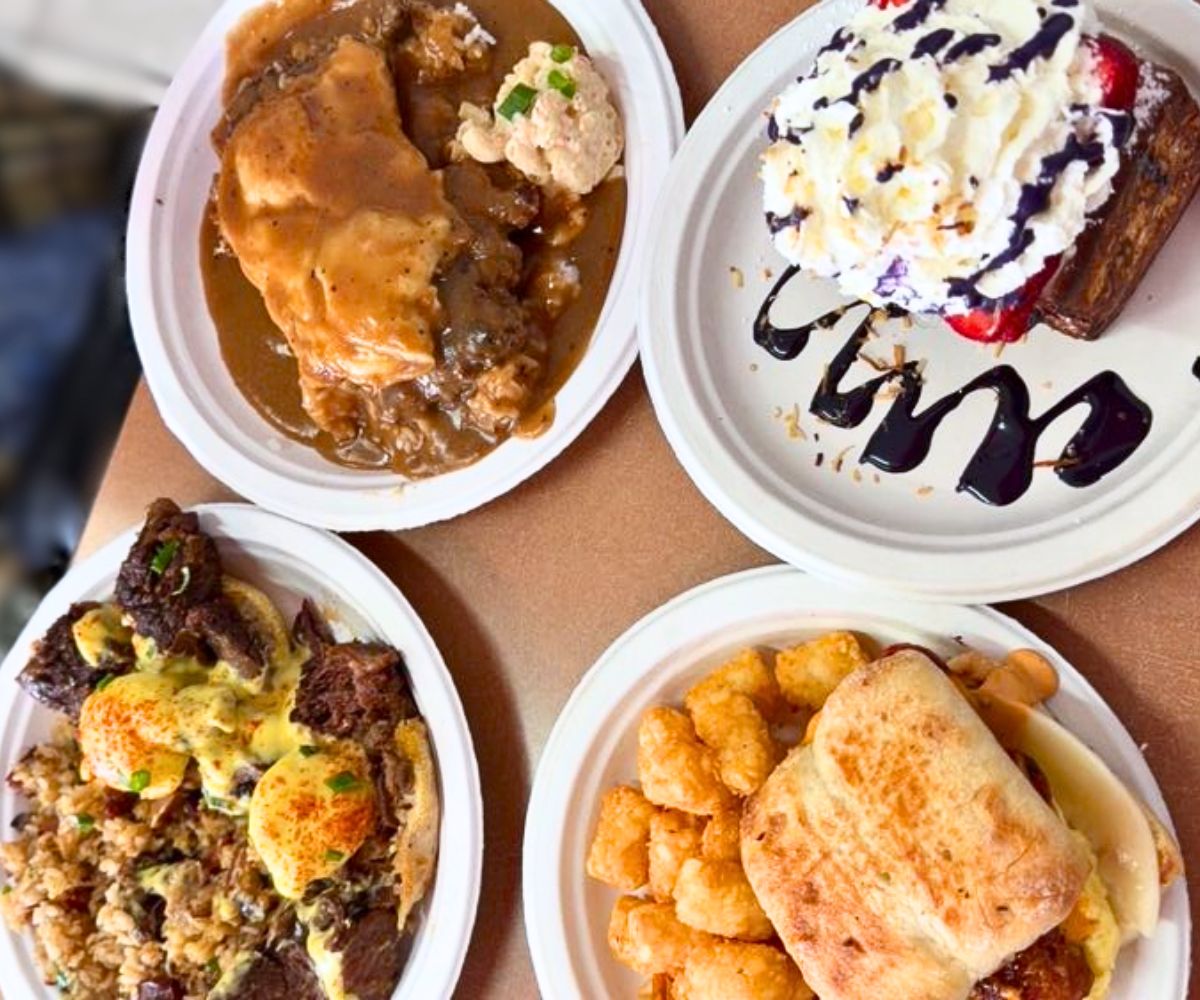 spread at Button Up Cafe in Pearl City, HI