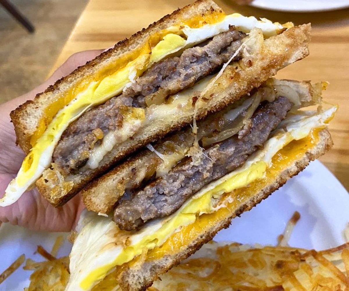 Breakfast Patty Melt at Loula's Cafe in Whitefish, Montana