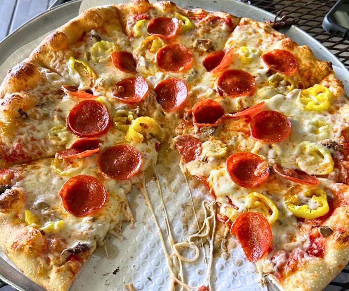pizza at Mountain State Brewing in Morgantown, West Virginia