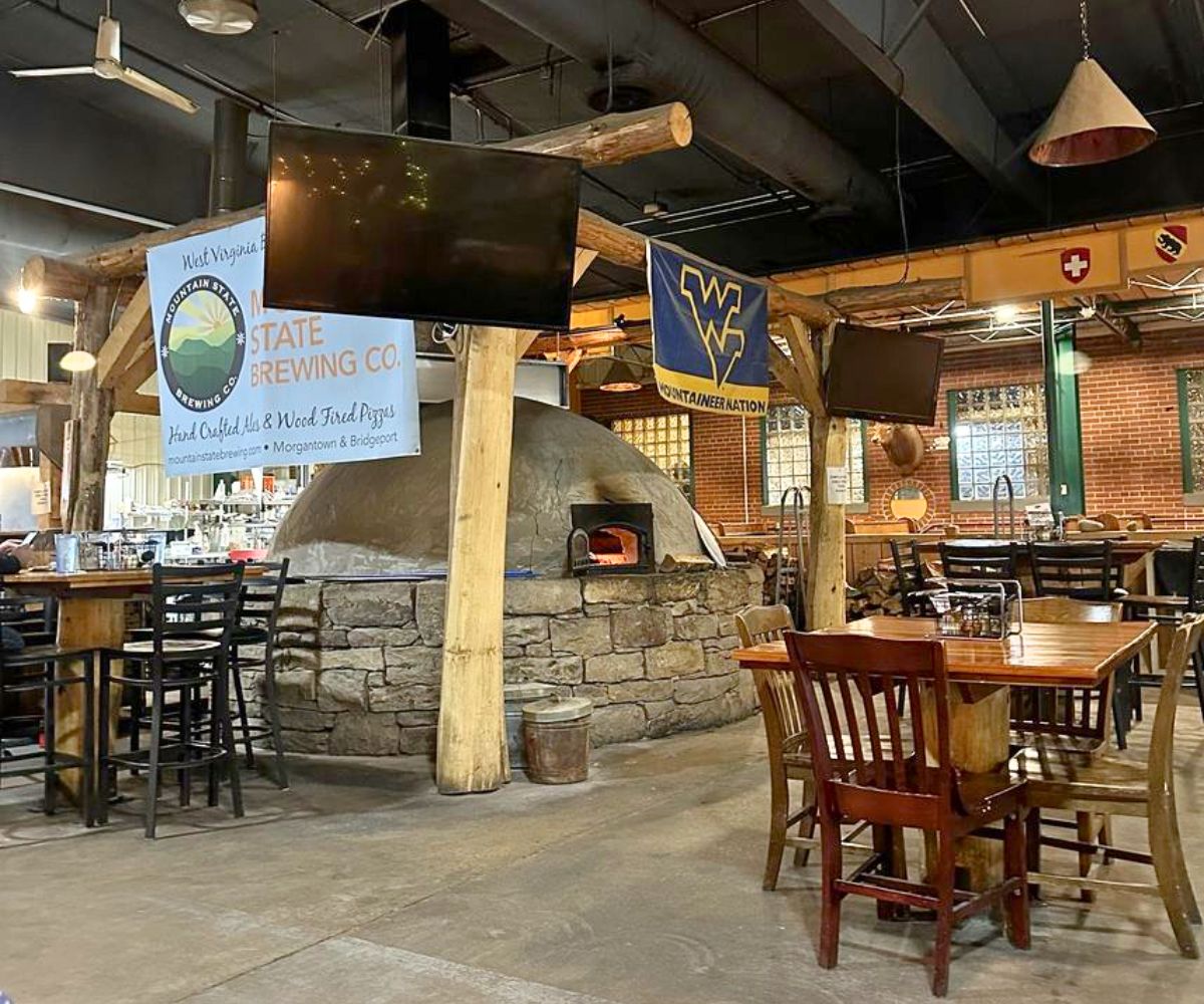 interior of Mountain State Brewing in Morgantown, West Virginia