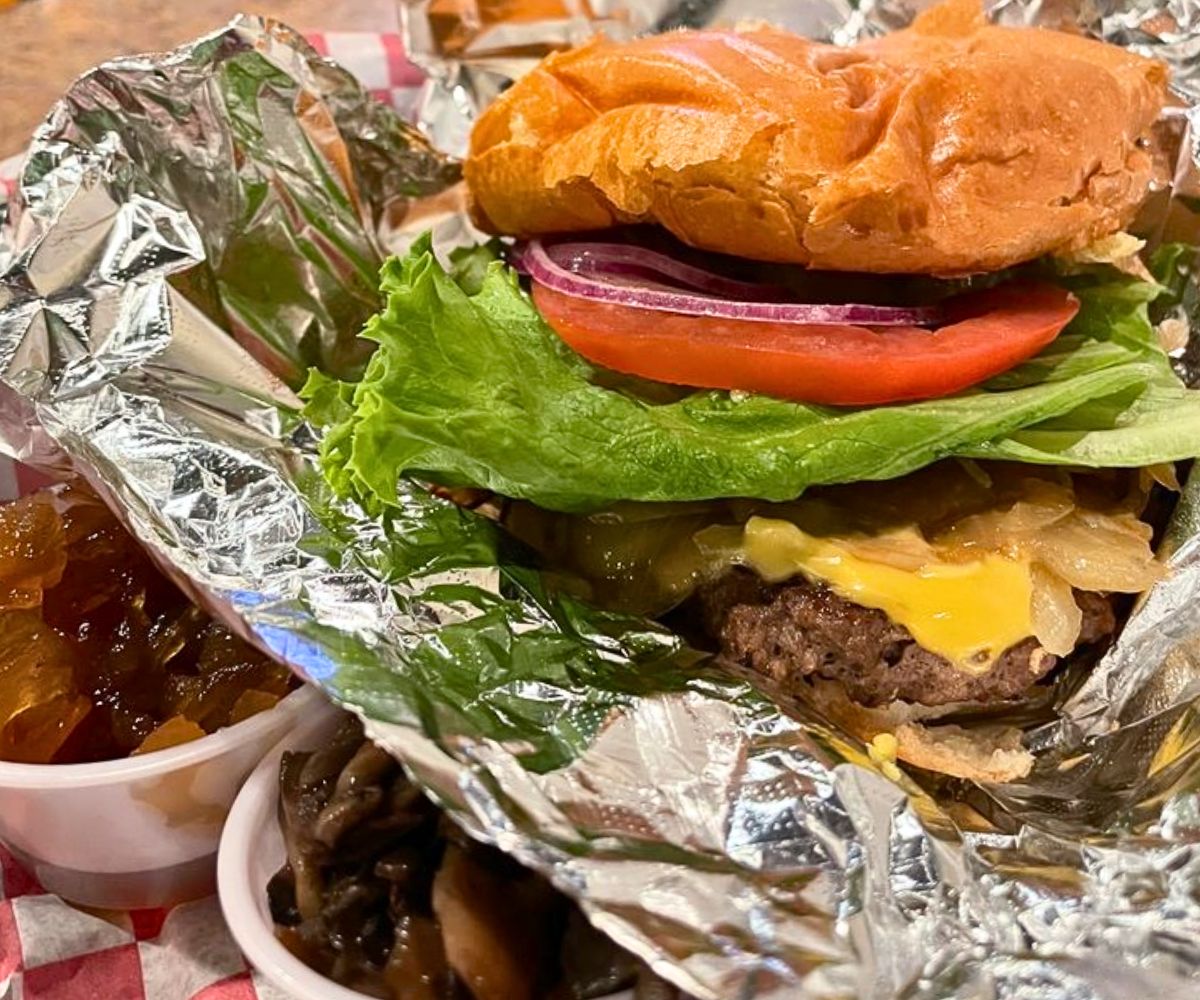 cheeseburger at Buns in Chapel Hill, NC