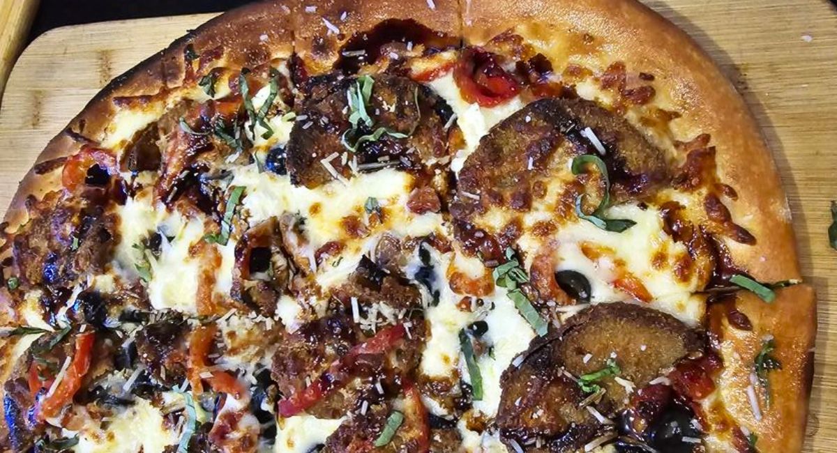 Nonna Scagnetti's Eggplant Pizza at The Brick Oven Bistro in Sandusky, Ohio