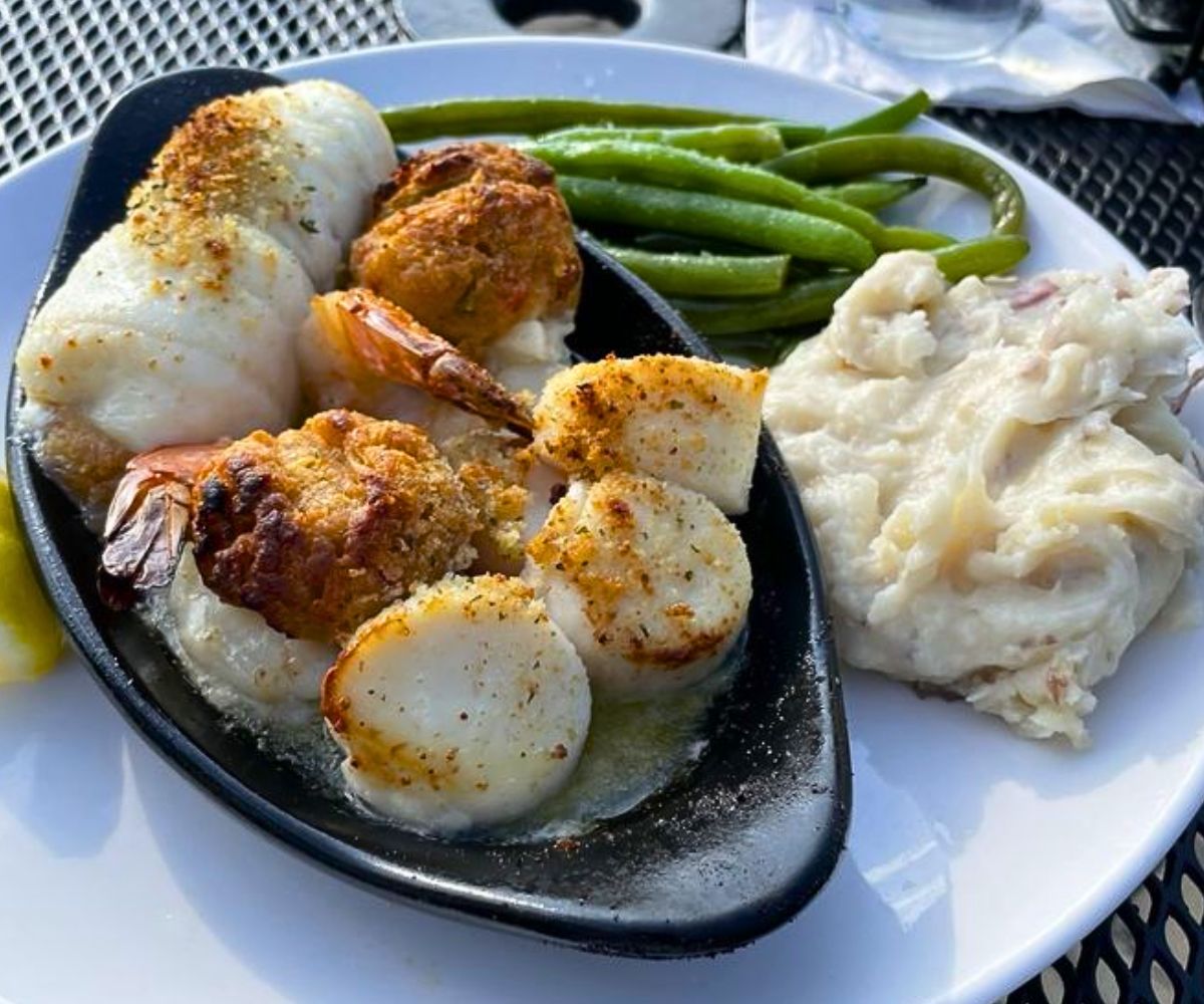 Baked Seafood Trio at George's Of Galilee in Narragansett, RI