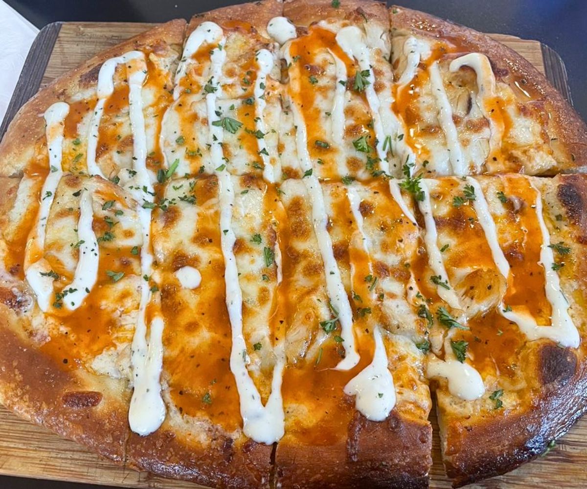 Buffalo Chicken Pizza at The Brick Oven Bistro in Sandusky, OH