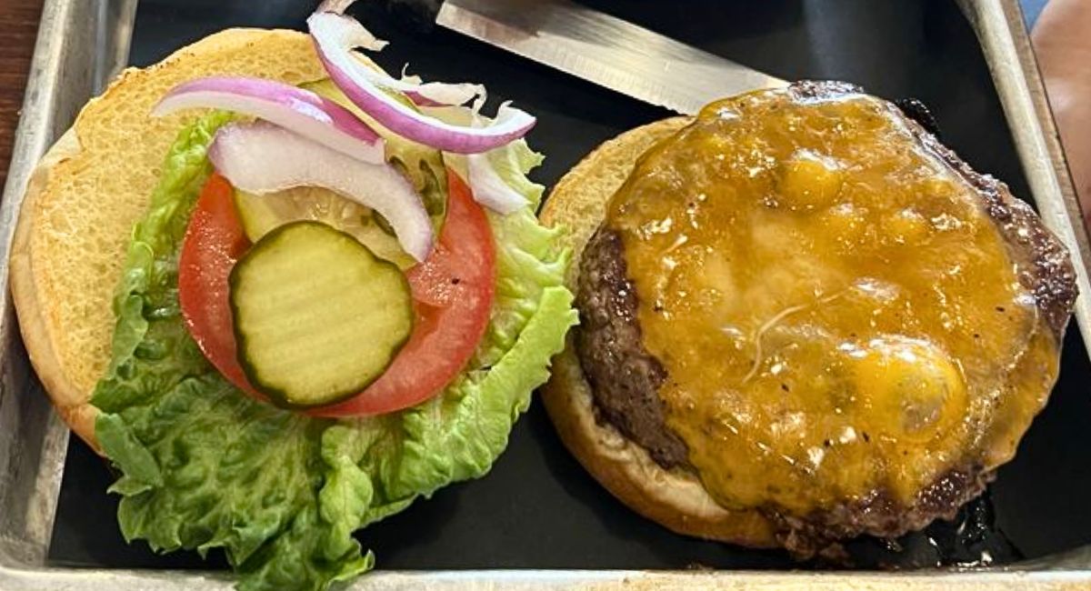 Ocmulgee Burger at Ocmulgee Brewpub in Macon, Georgia