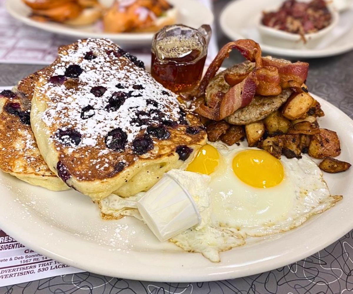 The Joker Pancake Combo at Four Aces Diner in West Lebanon, NH