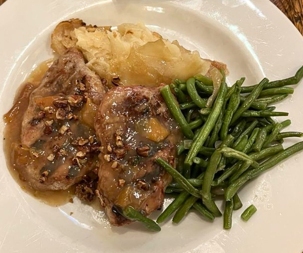 Sweet Georgia Pork Chops at Corkscrew Saloon in Medina, OH