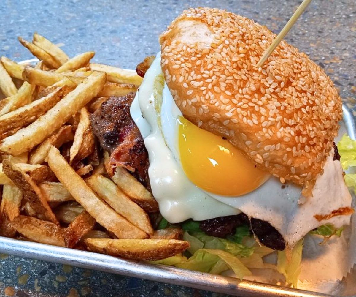 Roadhouse Burger at Dad's Garage in Mechanicsburg, PA