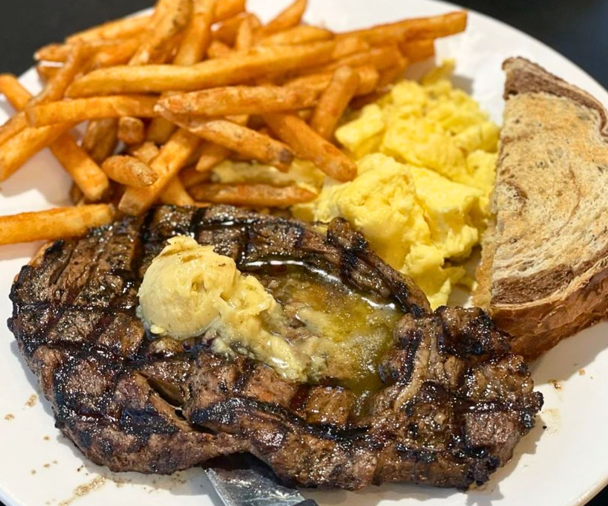 Steak & Eggs at The Peachtree Cafe in Lawrenceville, Georgia