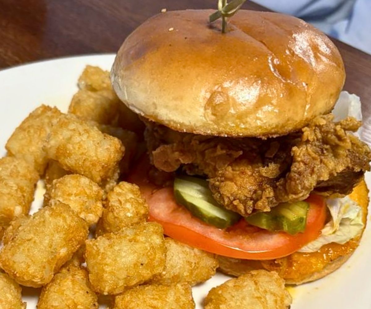 Nashville Fried Chicken Sandwich at 3 Squares Restaurant in Maple Grove, MN