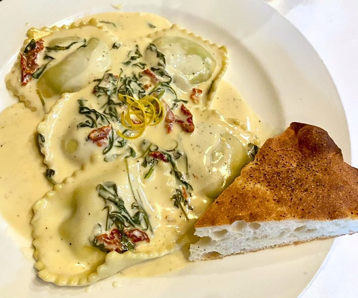 Pea Ravioli at Café Roma in Cleveland, TN