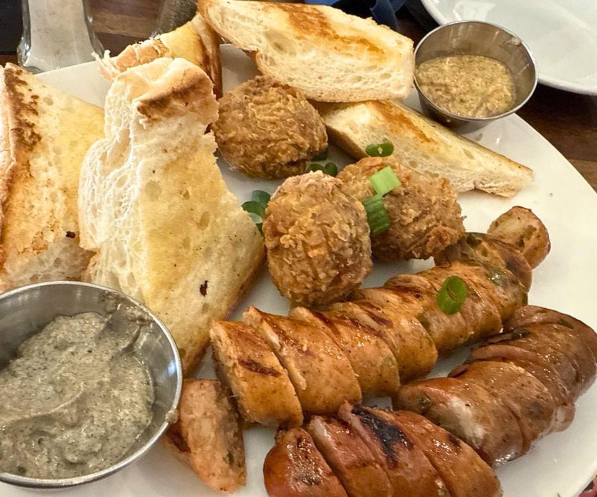 Bon Temps Sausage & Boudin Board at Bon Temps Grill in Lafayette, Louisiana