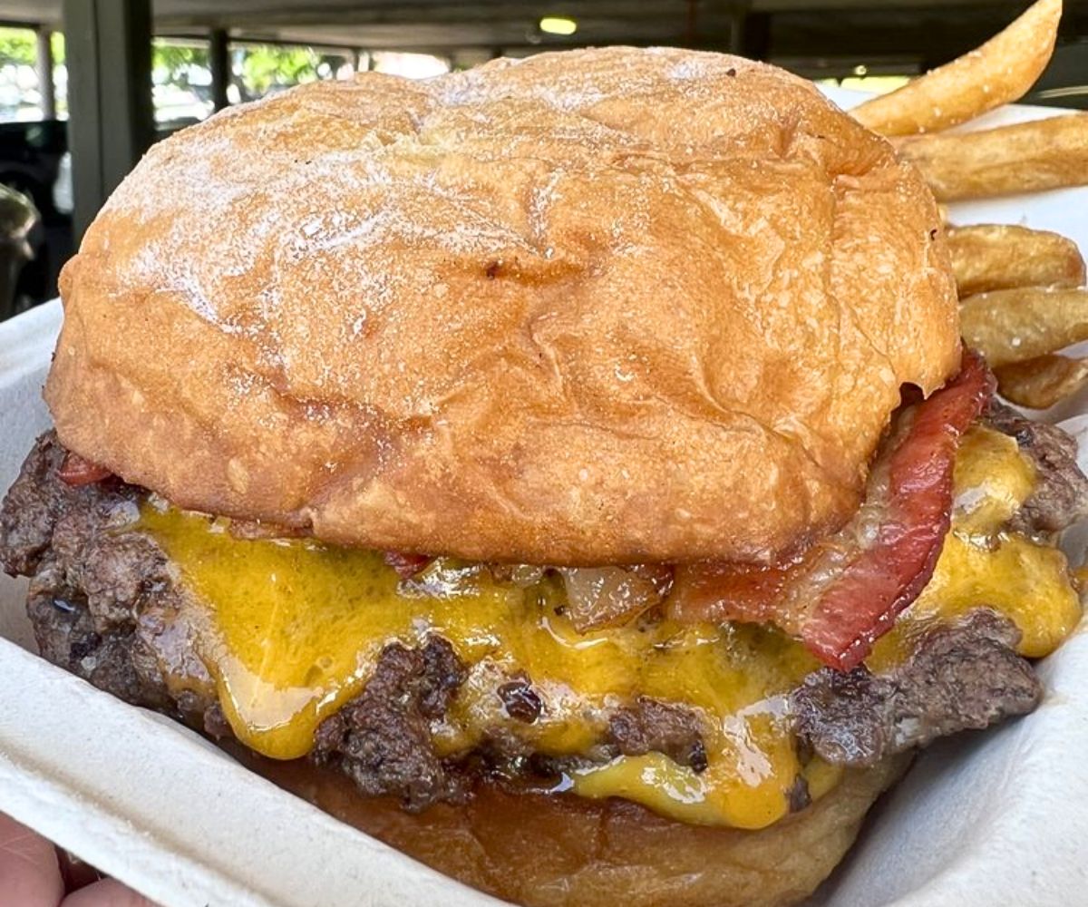 Double Classic Smashburger at Shay's Smashburgers in Aiea, Hawaii