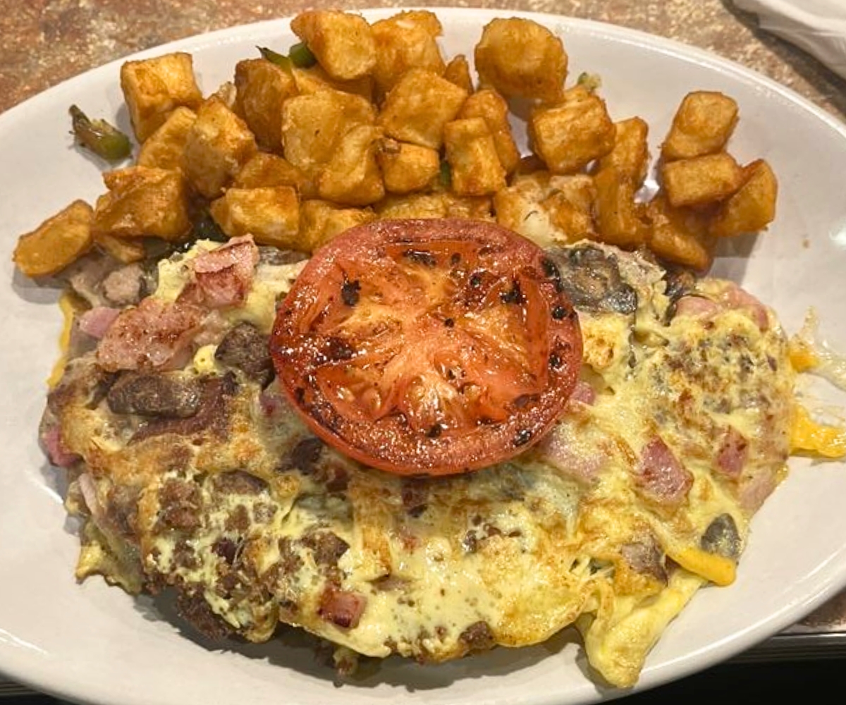 Meat Lover’s Omelet at The Diner in Tyler, Texas