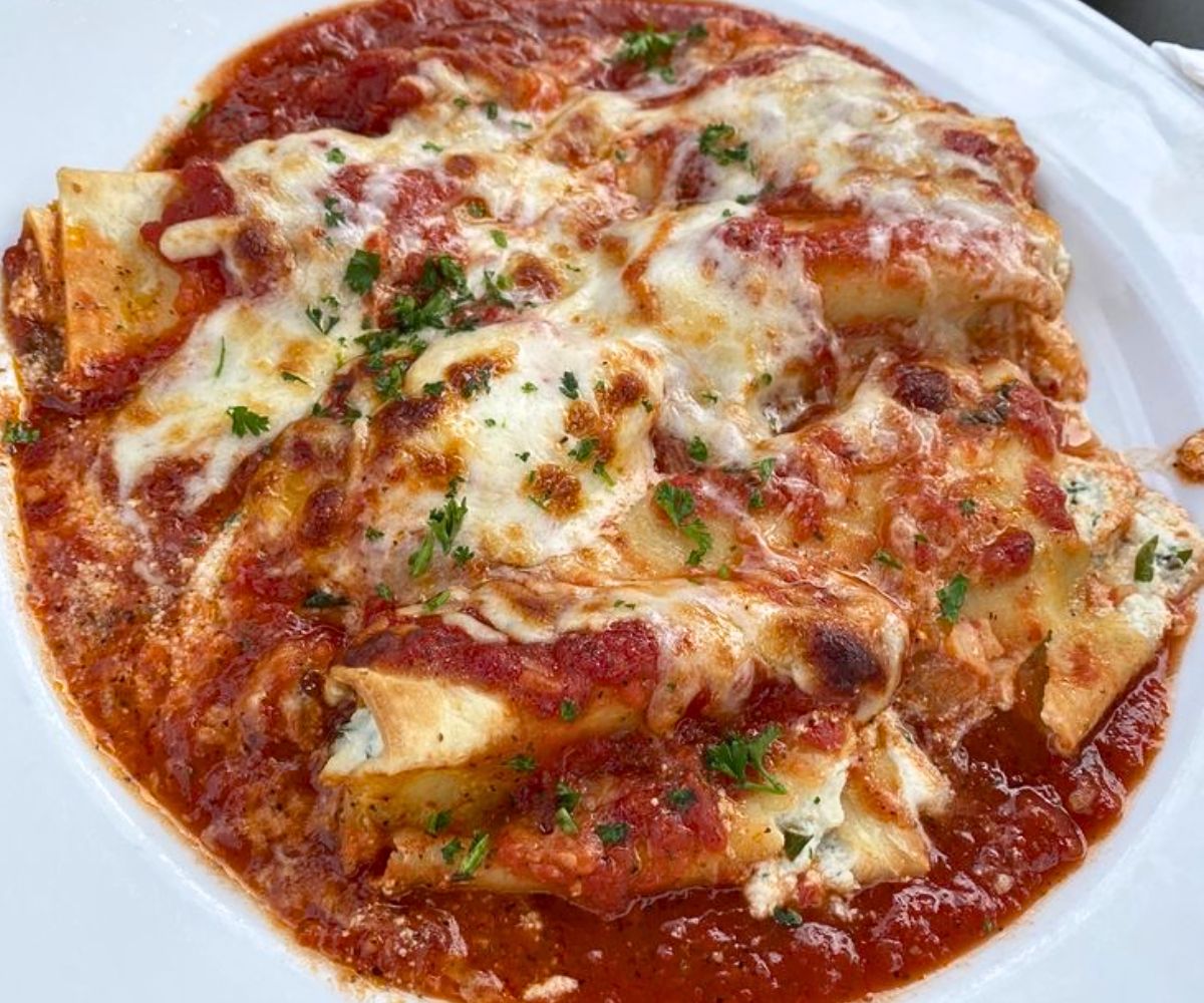 Manicotti at Papagallos in Keene, New Hampshire
