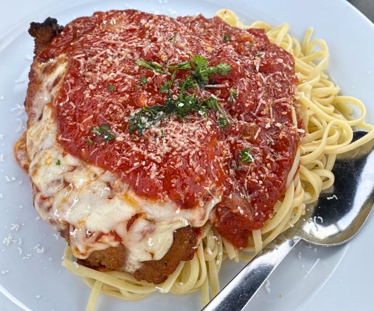 Chicken Parmigiana at Papagallos in Keene, New Hampshire