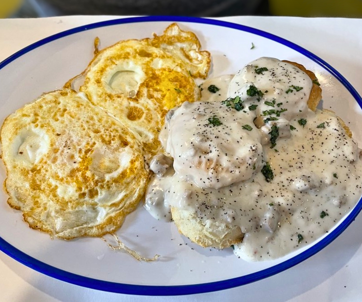 Biscuits and Gravy at Beach Mountain Diner in Waynesville, North Carolina