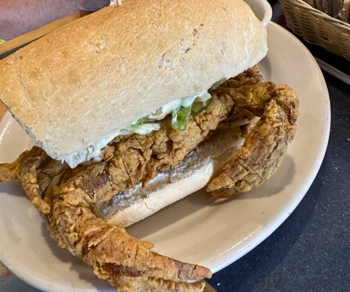 Soft Shell Crab Po-Boy at Harbor Seafood & Oyster Bar in Kenner, Louisiana