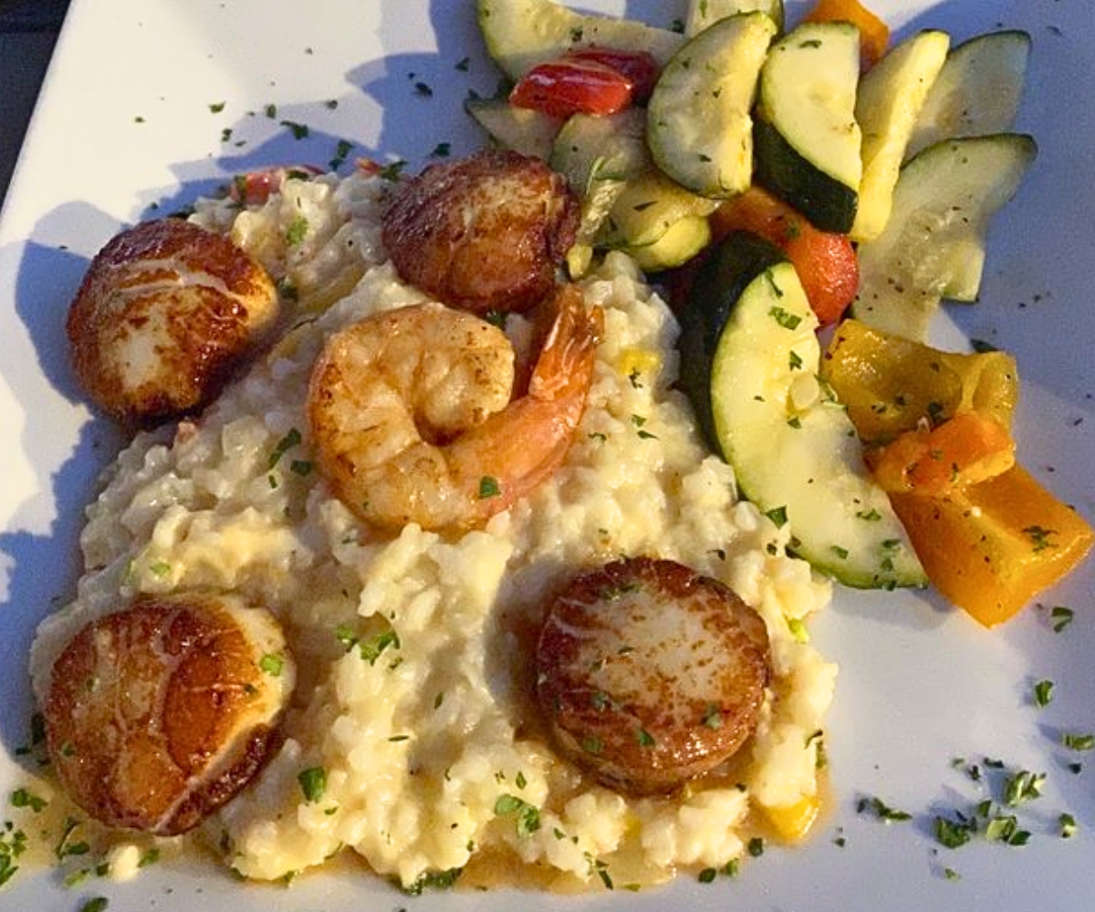 Pan Seared Scallops at The Marina Restaurant & Bar in Revere, Massachusetts