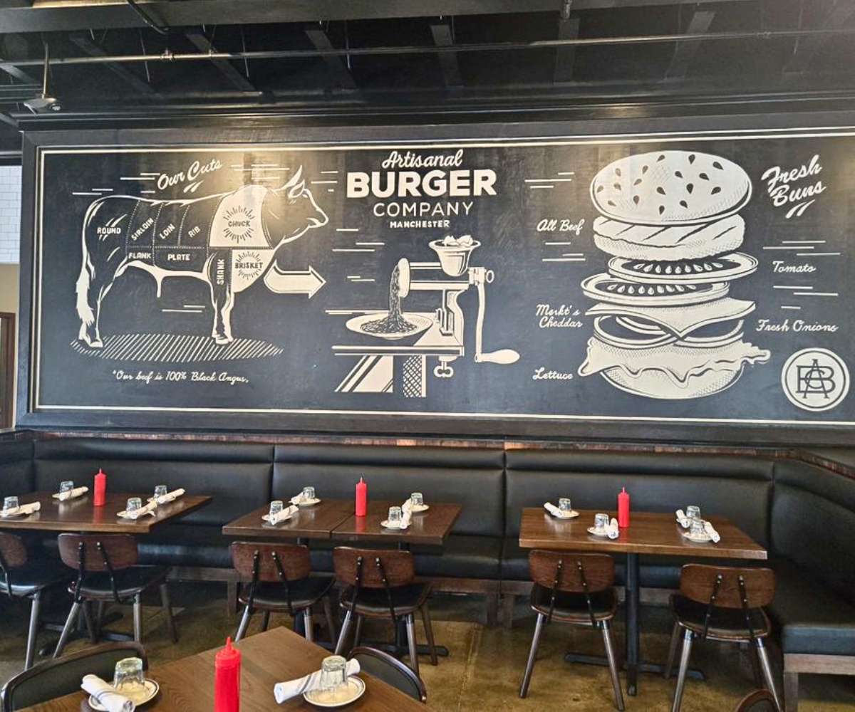 interior of Artisanal Burger Company in Manchester, Connecticut