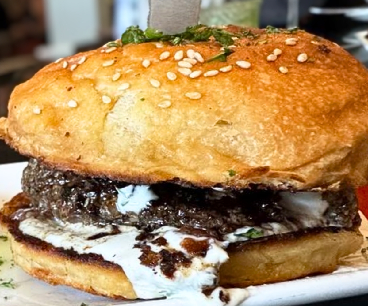 Bacon Chèvre Burger at Stardust Cafe in Lewisburg, West Virginia