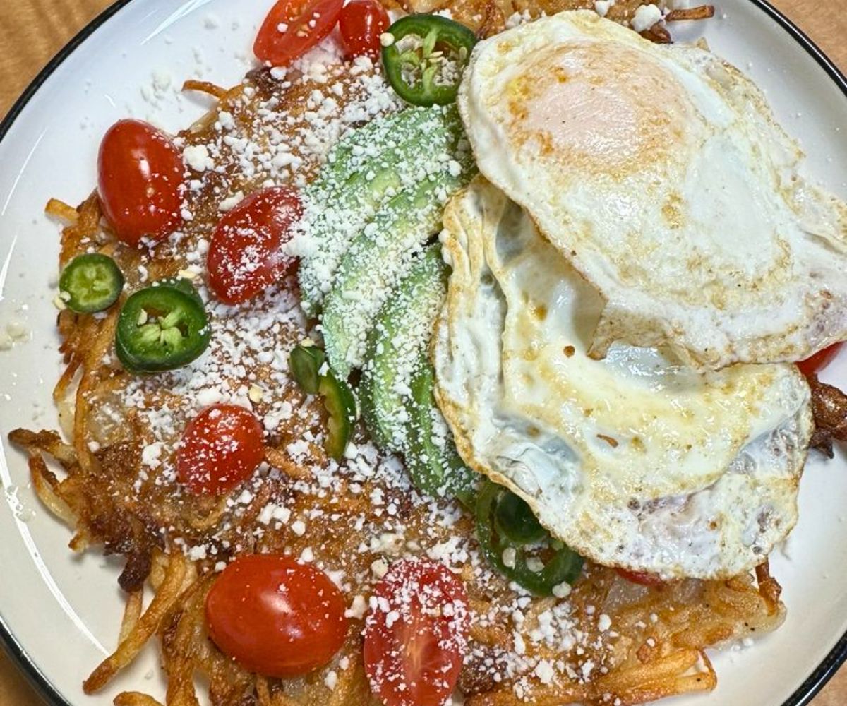 Avocado Hash Brown Toast at Tipsy Chef Café in Meridian, ID