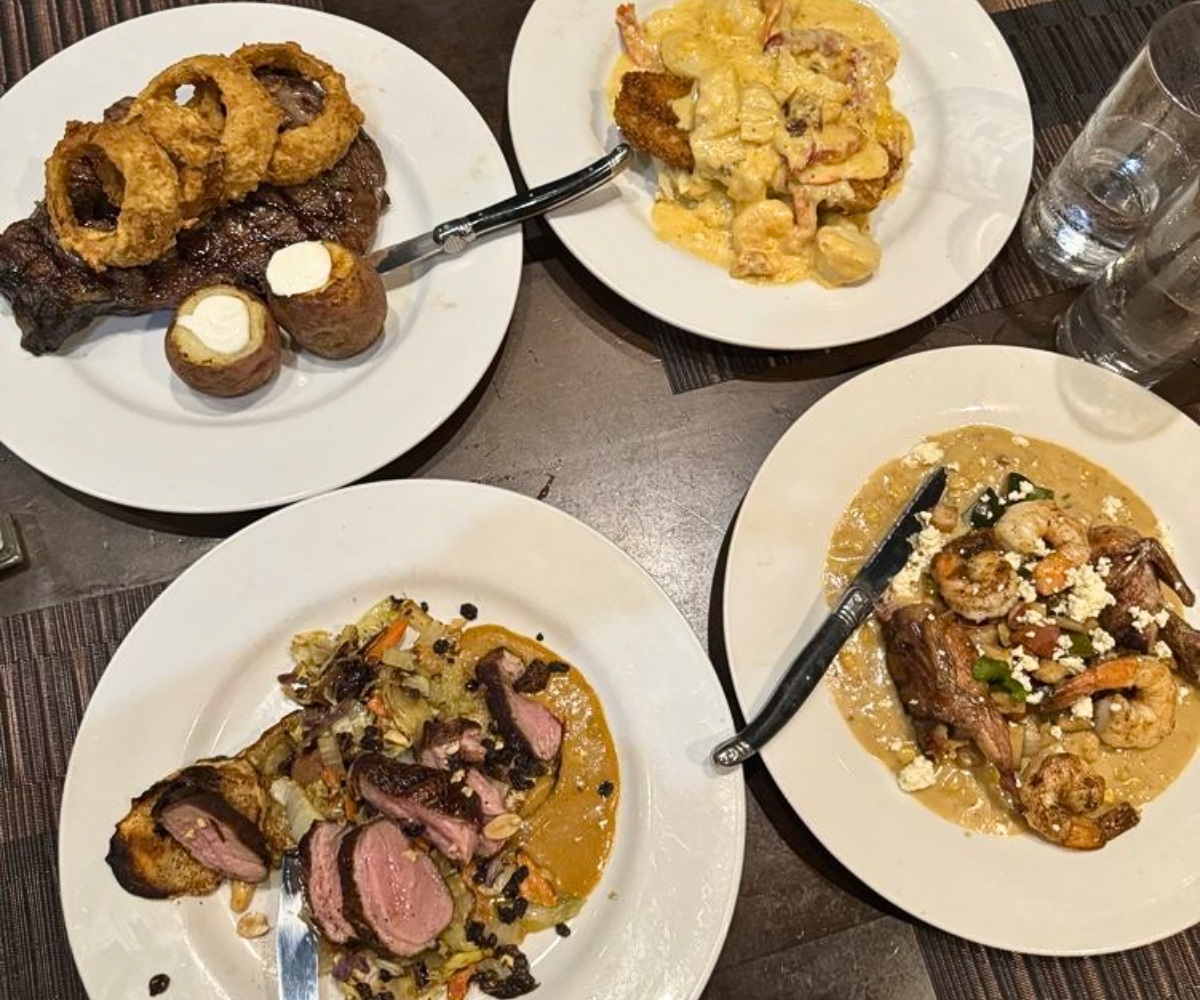 spread at Rivertown Bistro in Conway, South Carolina