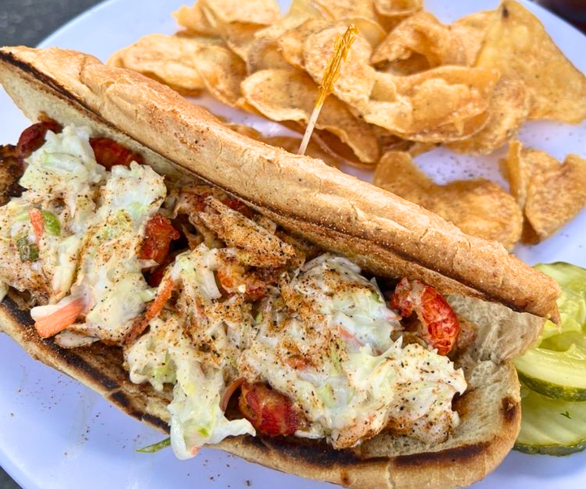 Craw Tail Po’boy at Muddy Misers in Zanesville, Ohio
