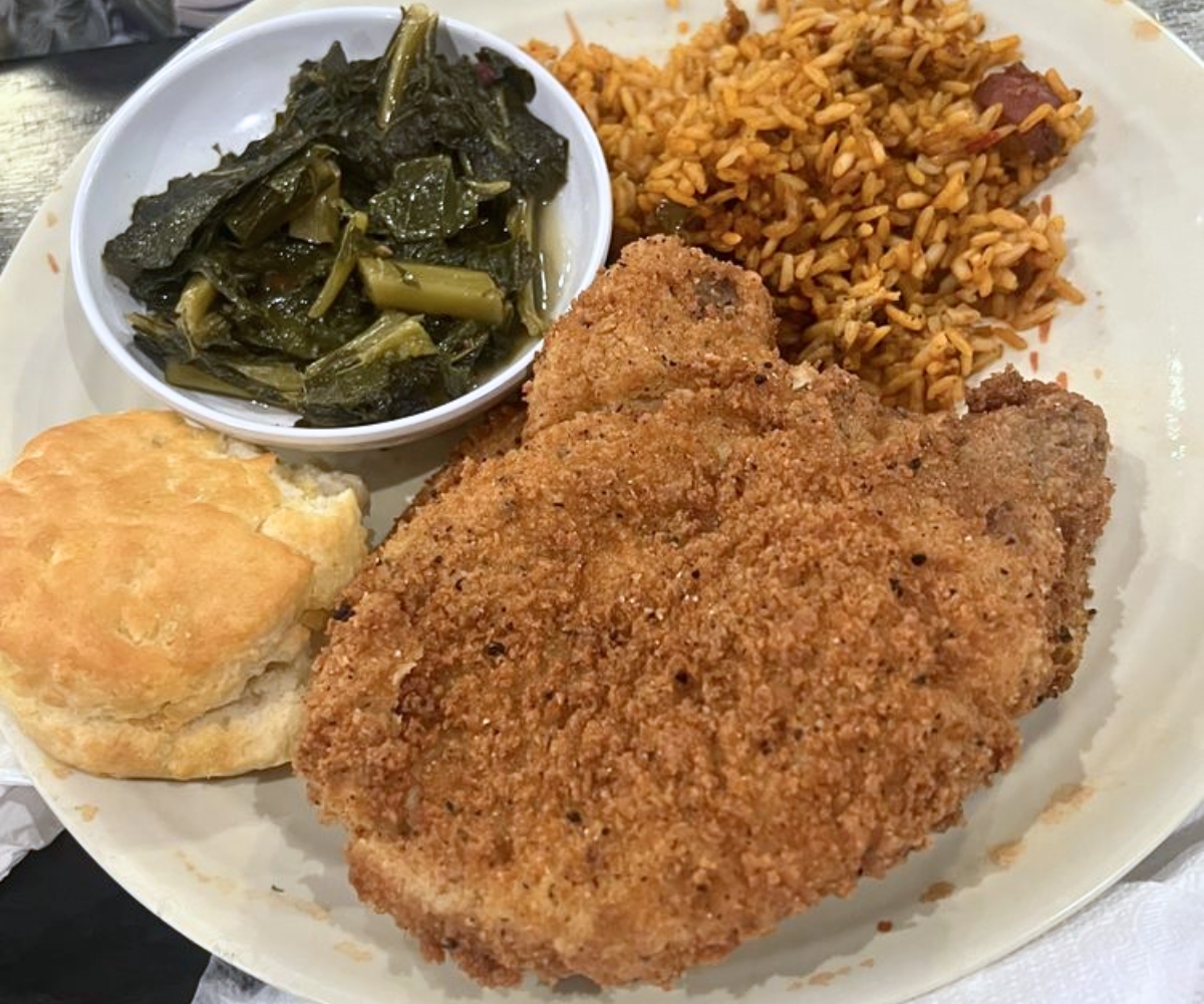 pork chop at Rivertown Bistro in Conway, South Carolina