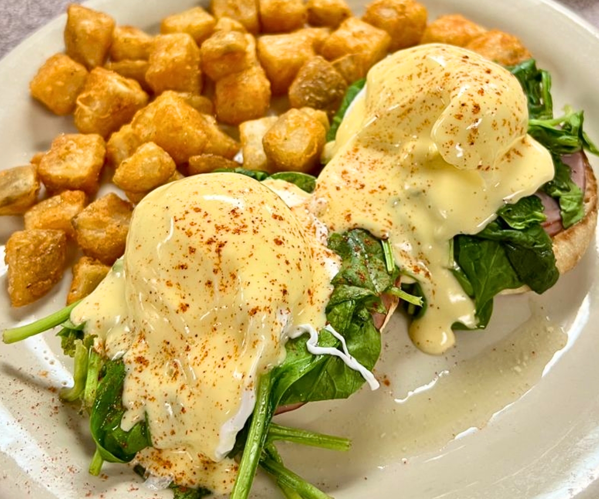 Eggs Benedict Florentine at Clary's Cafe in Savannah, GA