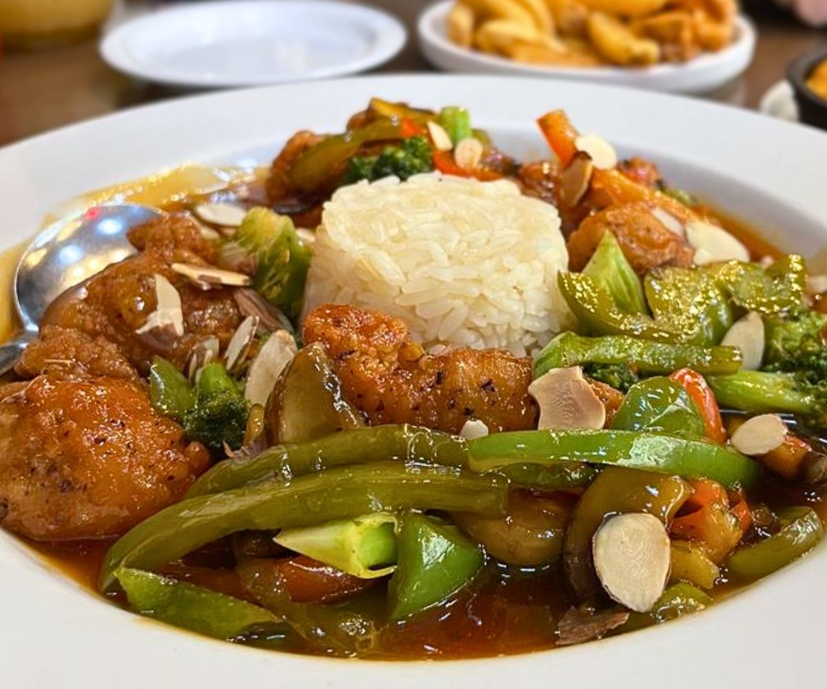 Zesty Orange Chicken Bowl at Powder House Restaurant in Keystone, SD